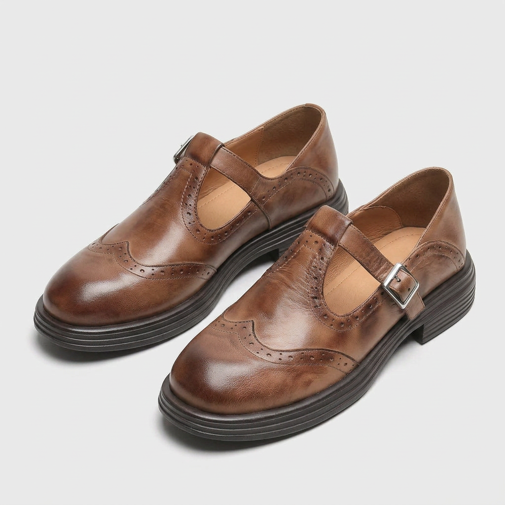Zapatos Mary Jane Mujer Plataforma de Piel