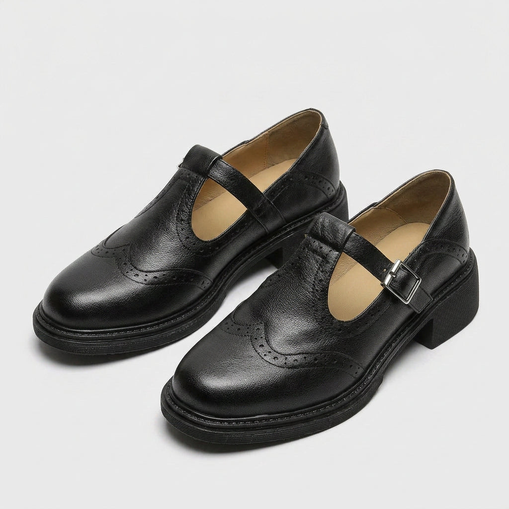 Zapatos Mary Jane Mujer Plataforma de Piel