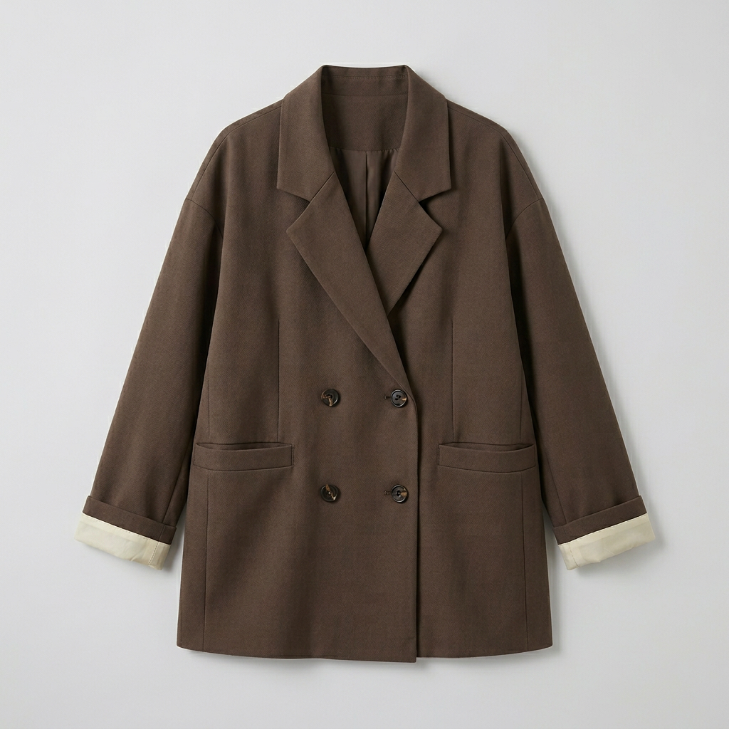 Blazer Mujer Doble Botonadura Hombros Estructurados