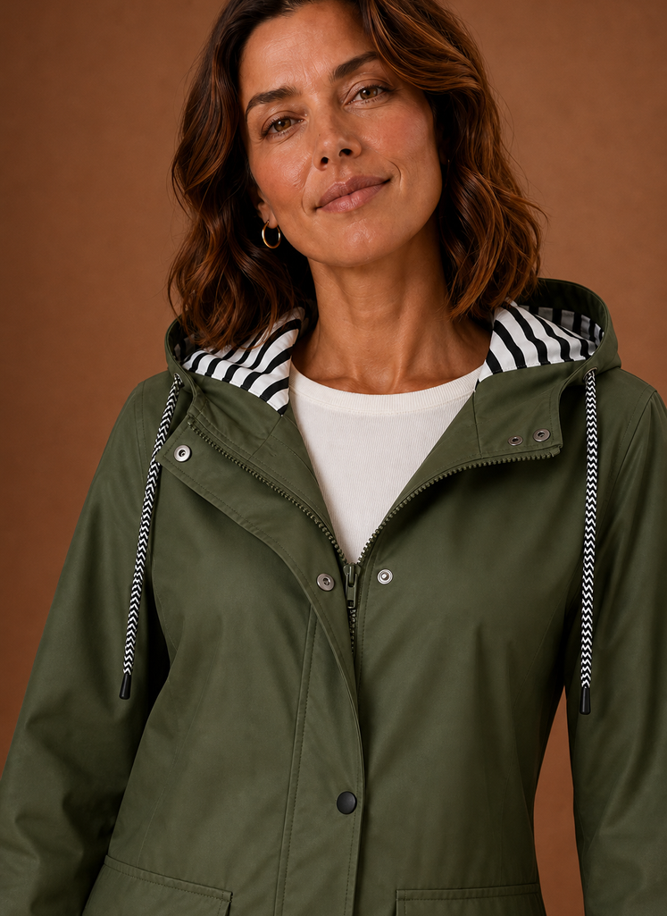 Trench Mujer Capucha Otoño Invierno Clásico