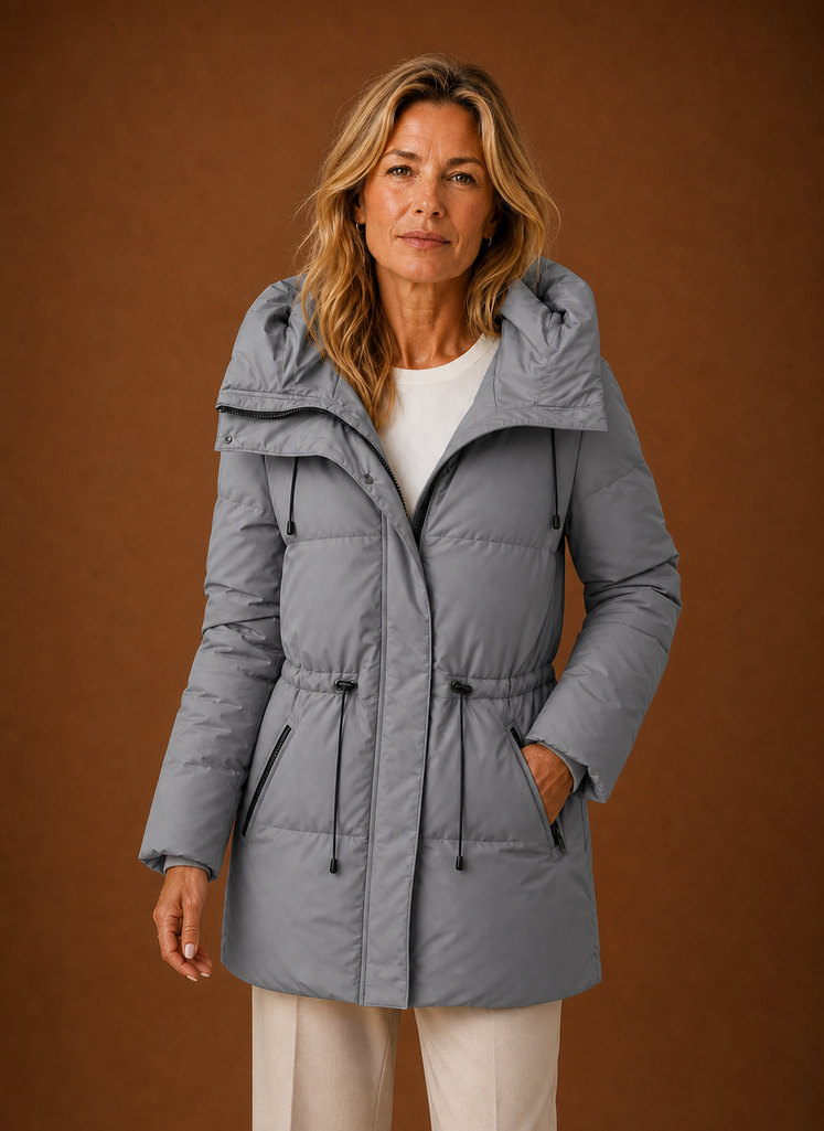 Plumífero Parka Mujer Acolchado Caqui Invierno