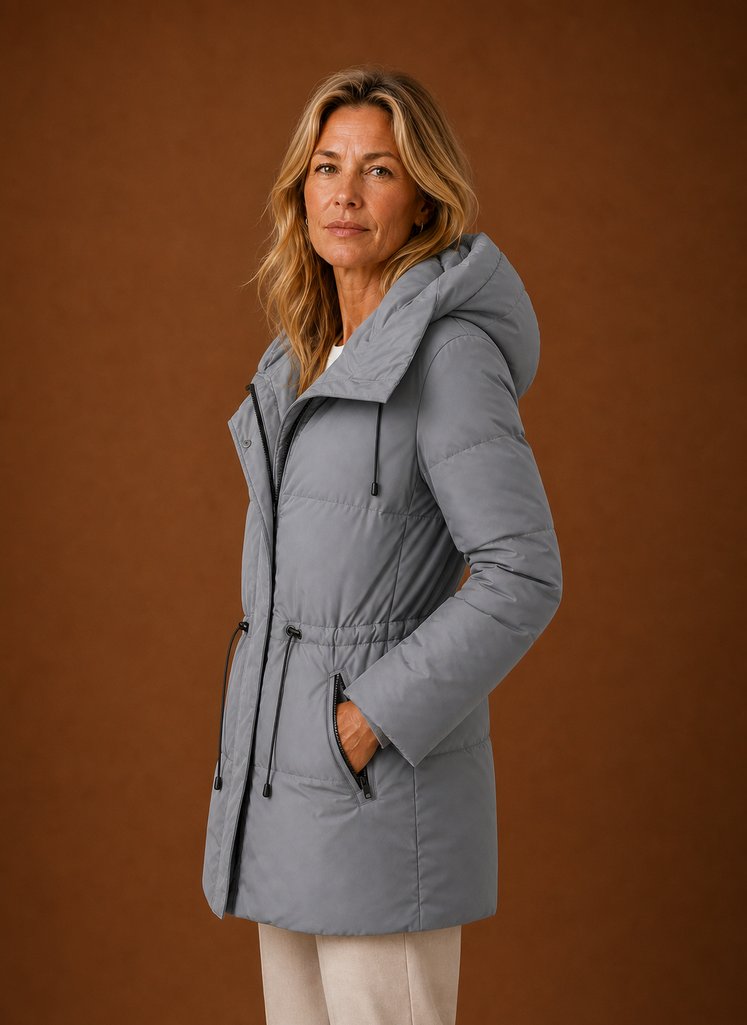 Plumífero Parka Mujer Acolchado Caqui Invierno