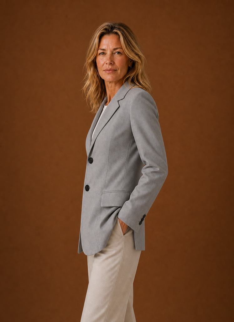 Blazer Mujer Largo Oficina Estilo Sastre