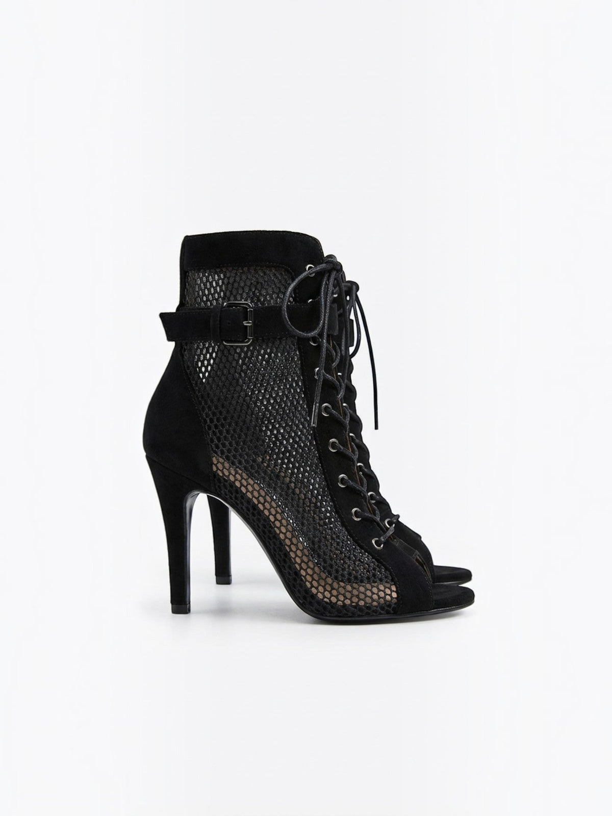 Botines Eloria de malla con cordones y tacón