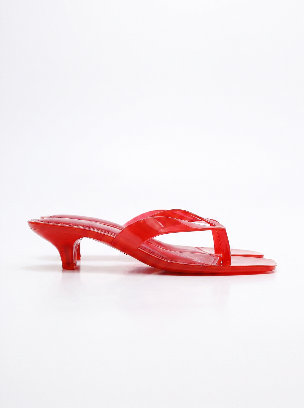 Sandalias Mikayla de Tira Transparente y Tacón Kitten