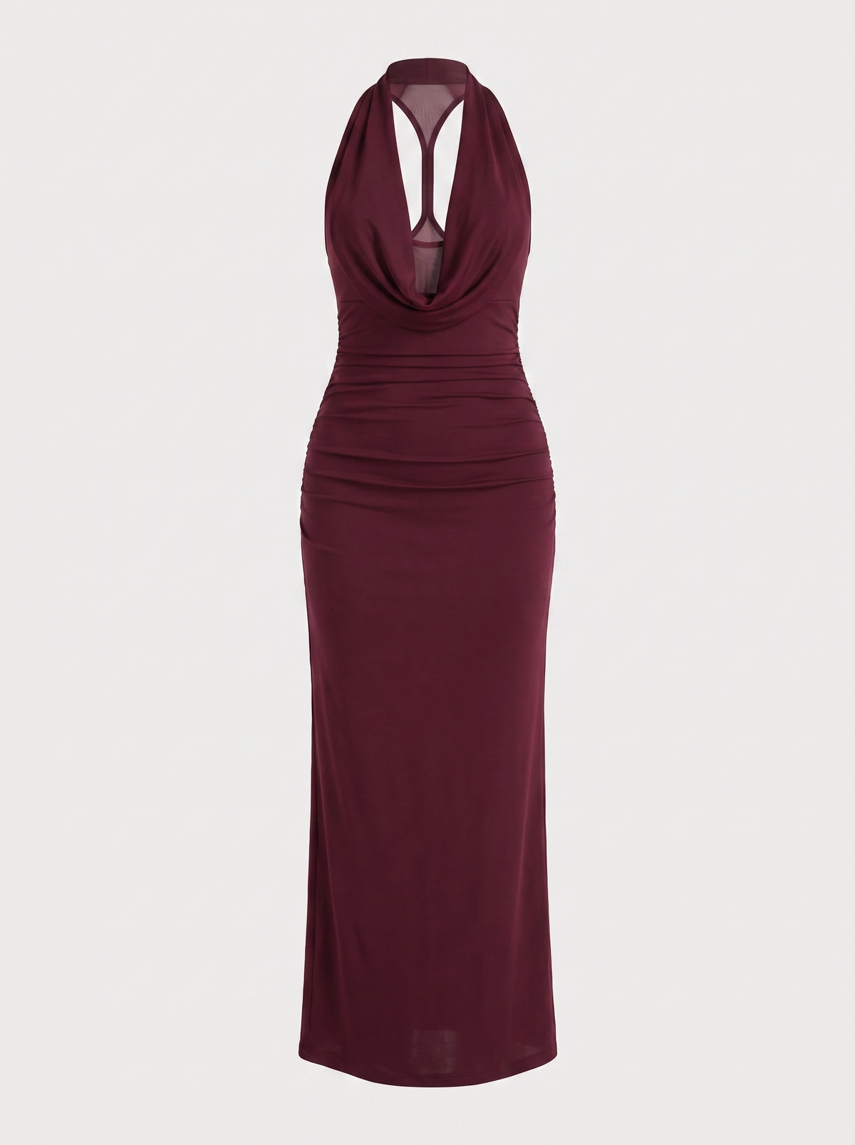 Vestido Largo de Fiesta Mujer Halter con Escote Drapeado - Vista 10