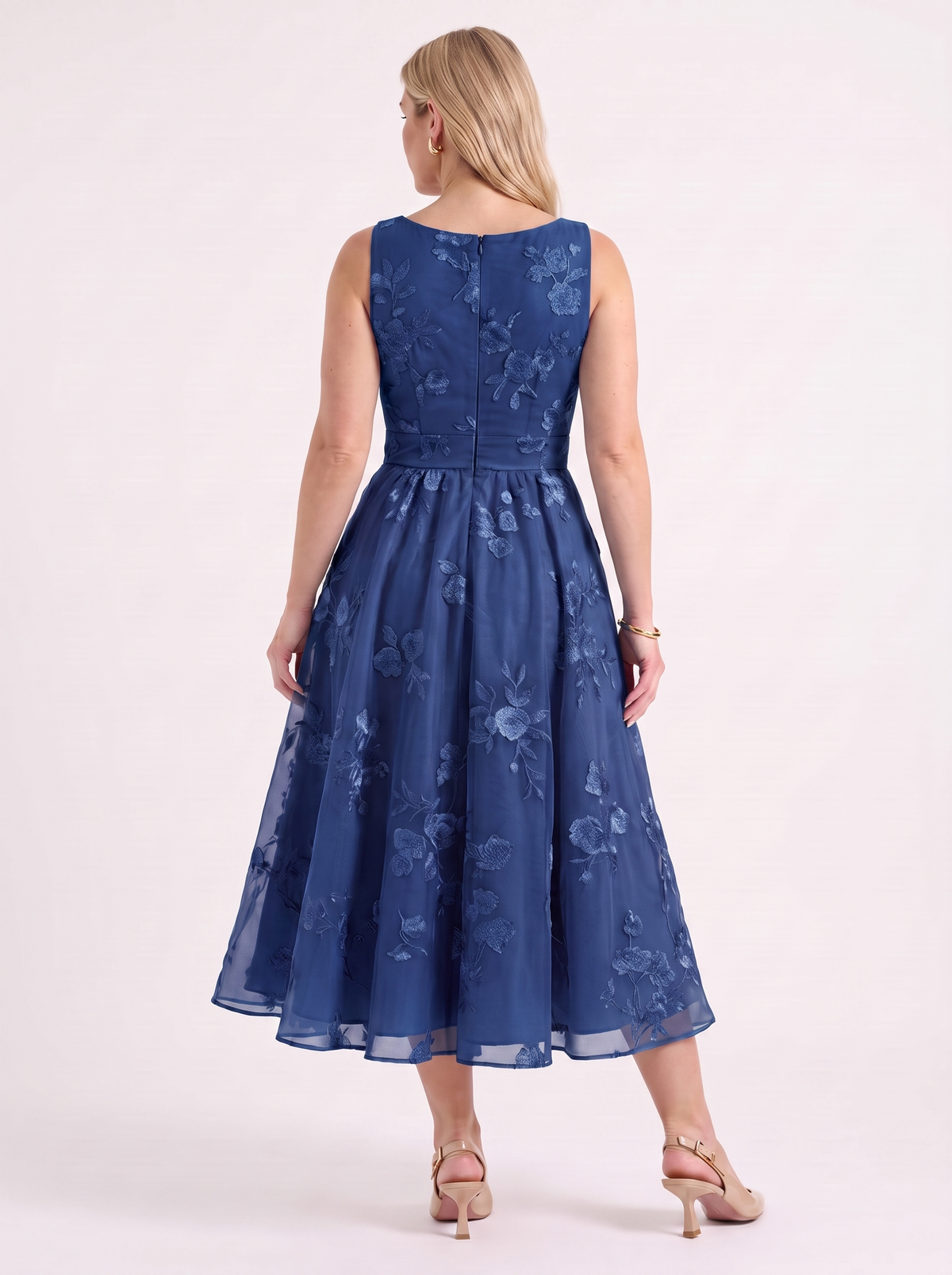 Vestido Midi Cruzado Mujer Estampado Floral con Escote en V - Vista 24