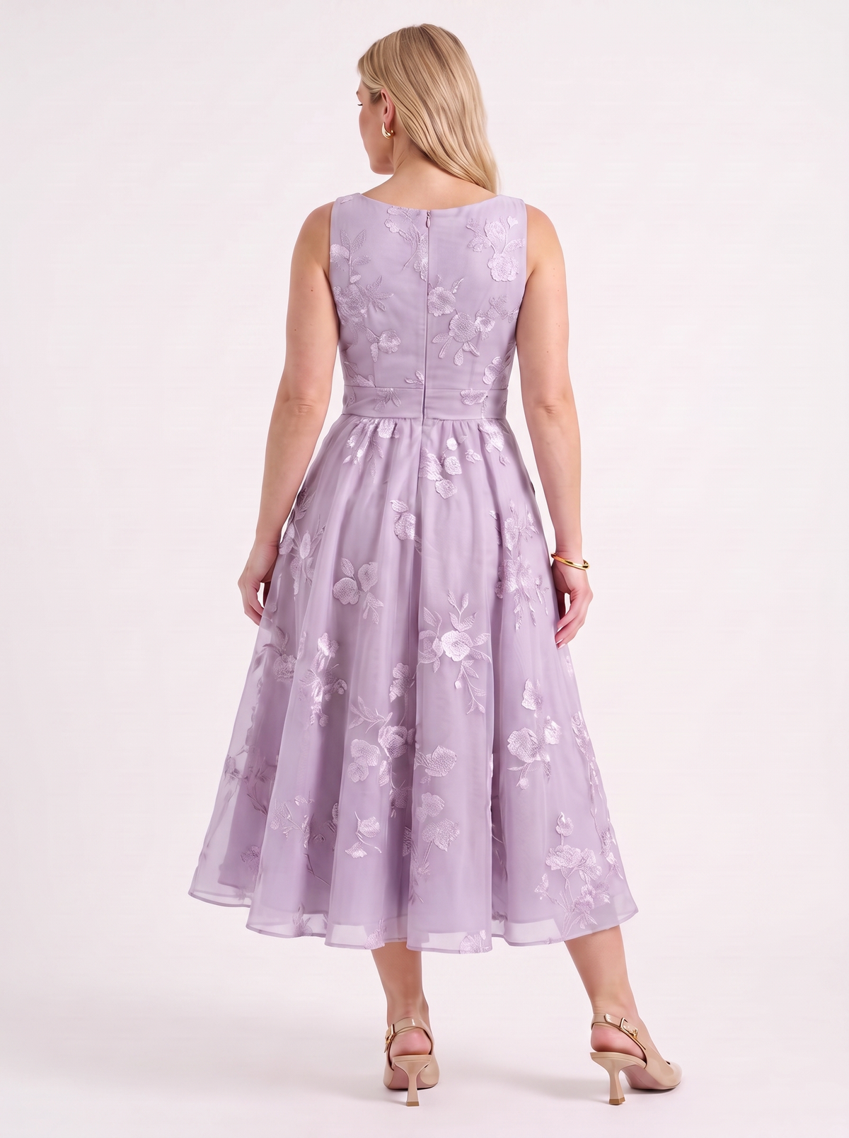 Vestido Midi Cruzado Mujer Estampado Floral con Escote en V - Vista 14