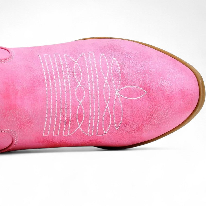 Botas Cowboy Mujer Camperas Muy Bajas Bordadas a la Altura del Tobillo