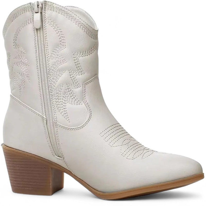 Botas Cowboy Mujer Camperas Muy Bajas Bordadas a la Altura del Tobillo