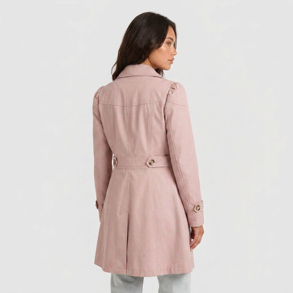 Trench Midi Mujer Gabardina Cuello Sastre