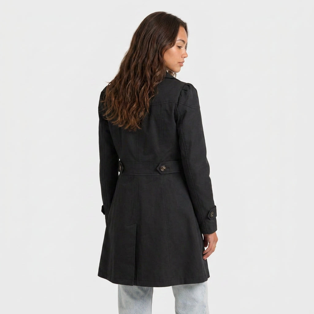 Trench Midi Mujer Gabardina Cuello Sastre