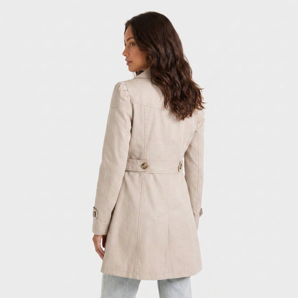 Trench Midi Mujer Gabardina Cuello Sastre