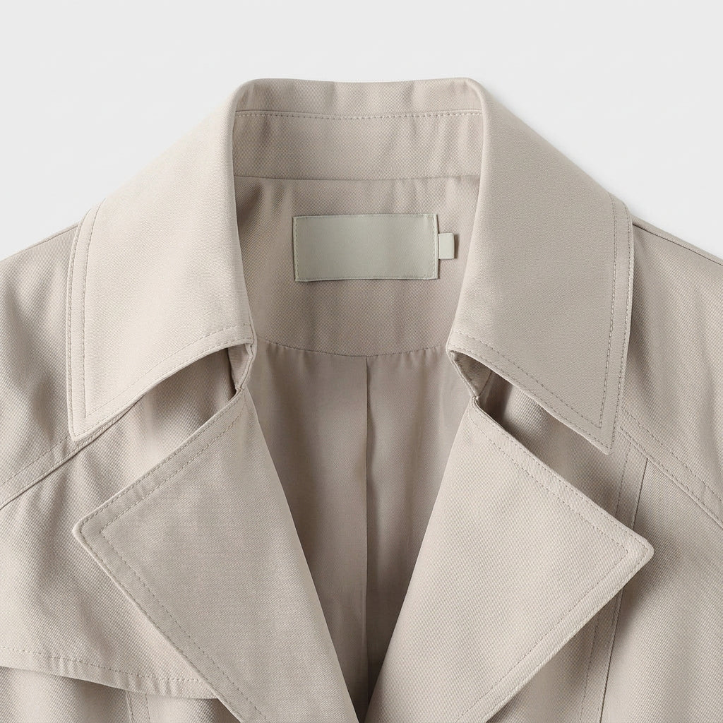 Trench Midi Mujer Gabardina Cuello Sastre