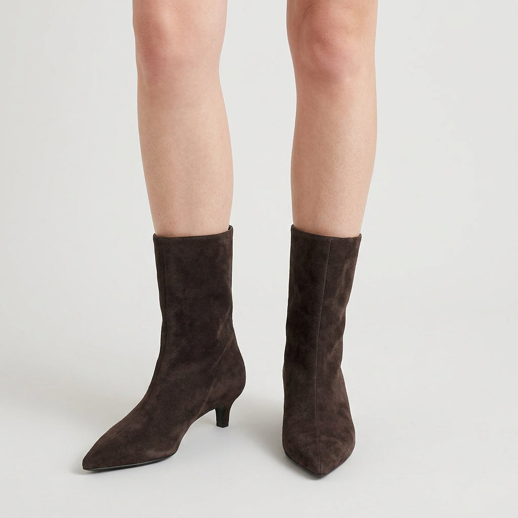 Botines Mujer Punta Fina Tacón Kitten
