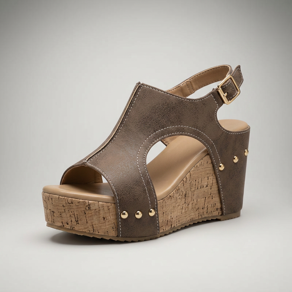 Sandalias de Cuña Mujer con Plataforma de Corcho