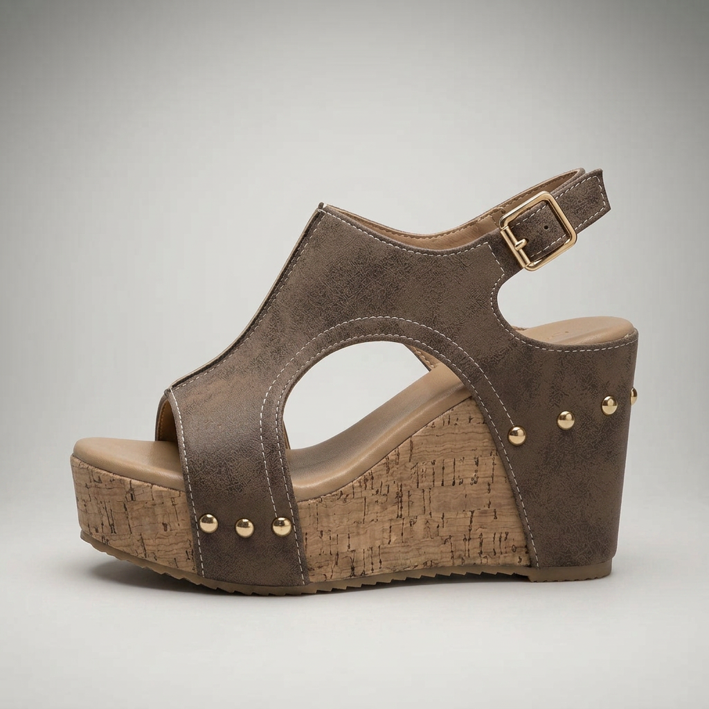 Sandalias de Cuña Mujer con Plataforma de Corcho