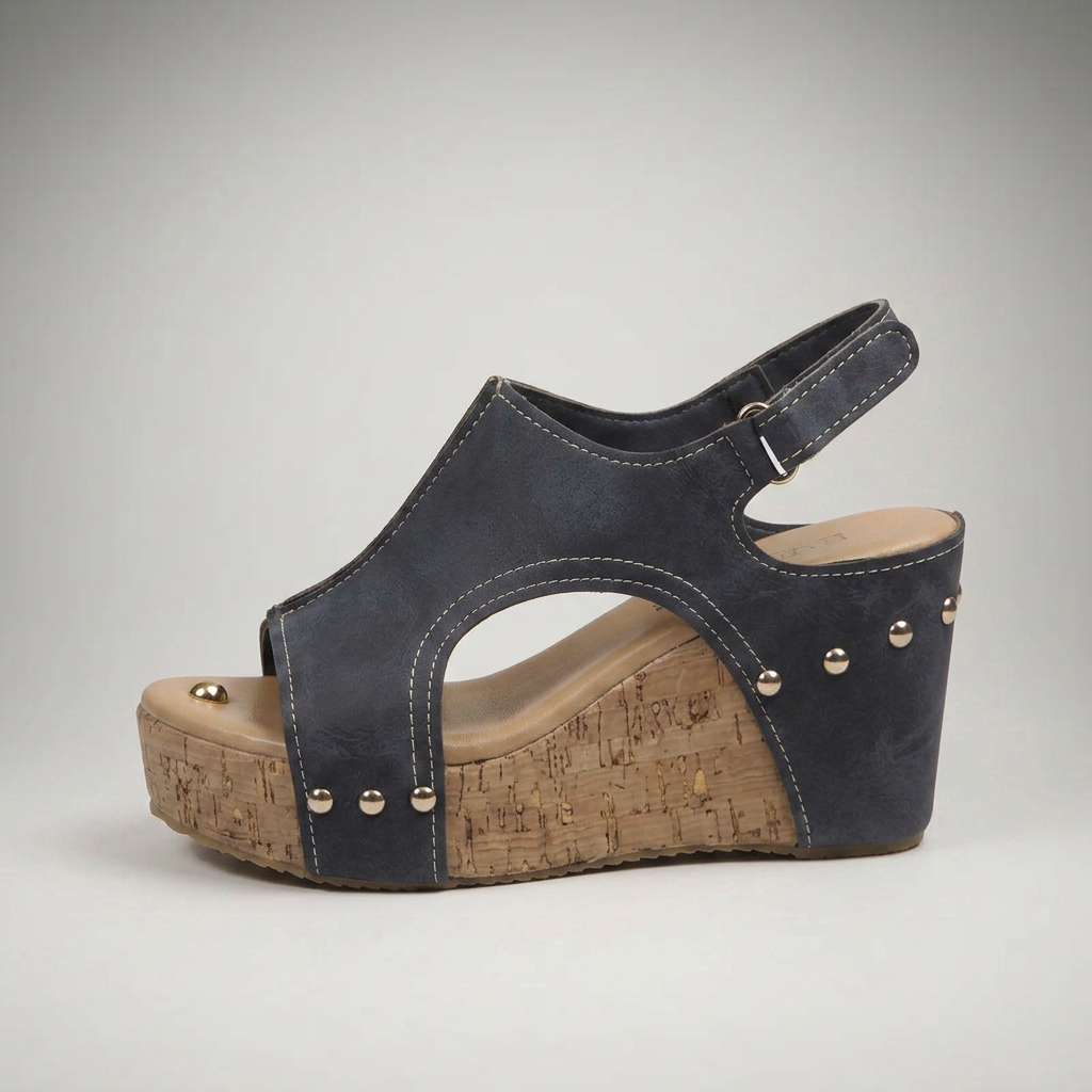 Sandalias de Cuña Mujer con Plataforma de Corcho