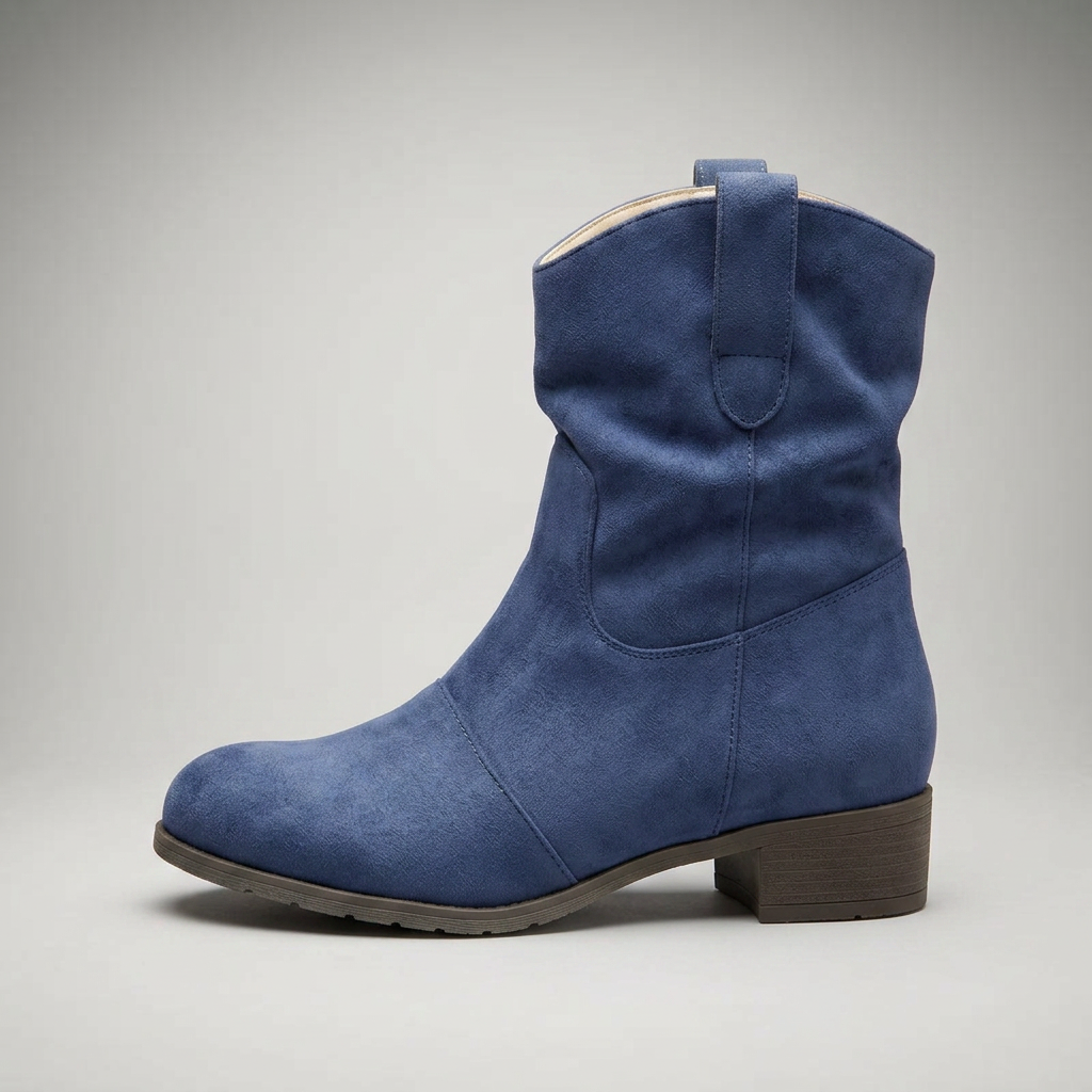 Botines Mujer Ante con Tacón Grueso