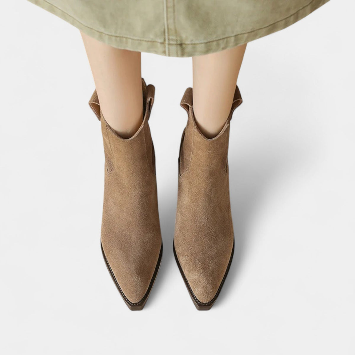 Botines Mujer Ante Tacón Bajo