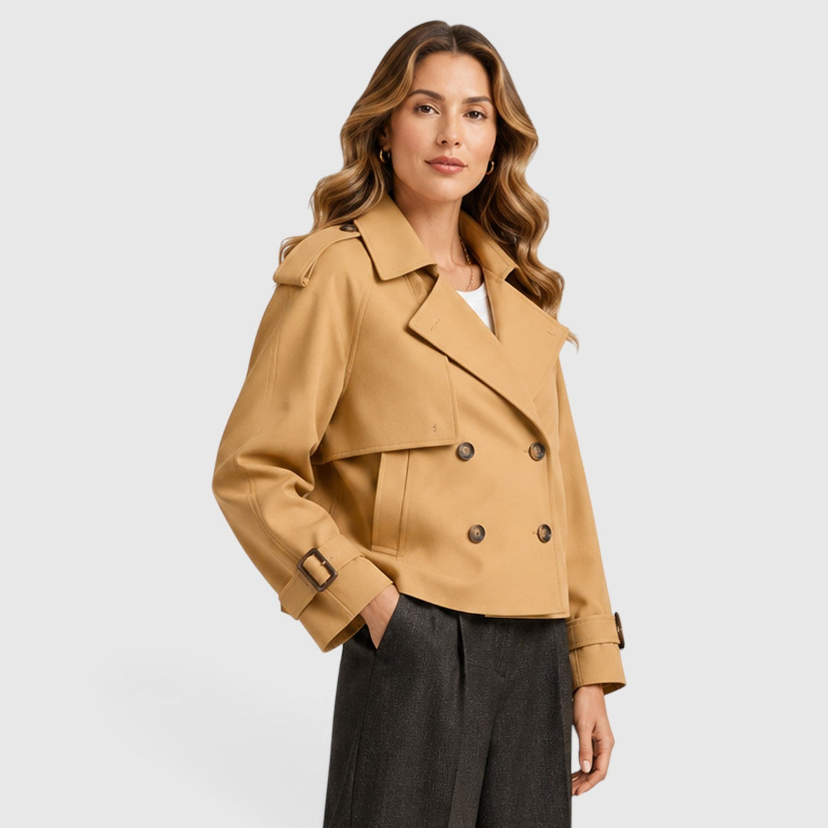 Gabardina Mujer Doble Botonadura Ligera para Looks Smart Casual - Vista 6
