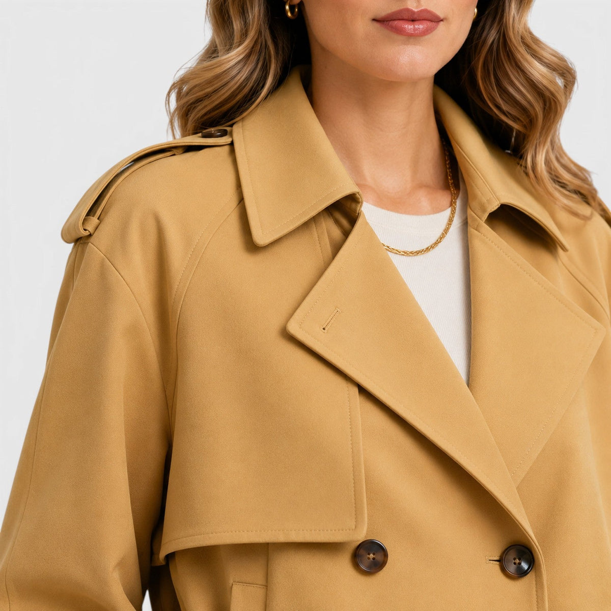 Gabardina Mujer Doble Botonadura Ligera para Looks Smart Casual - Vista 7