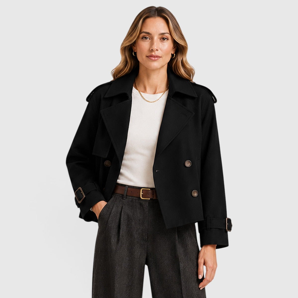 Gabardina Mujer Doble Botonadura Ligera para Looks Smart Casual - Vista 1