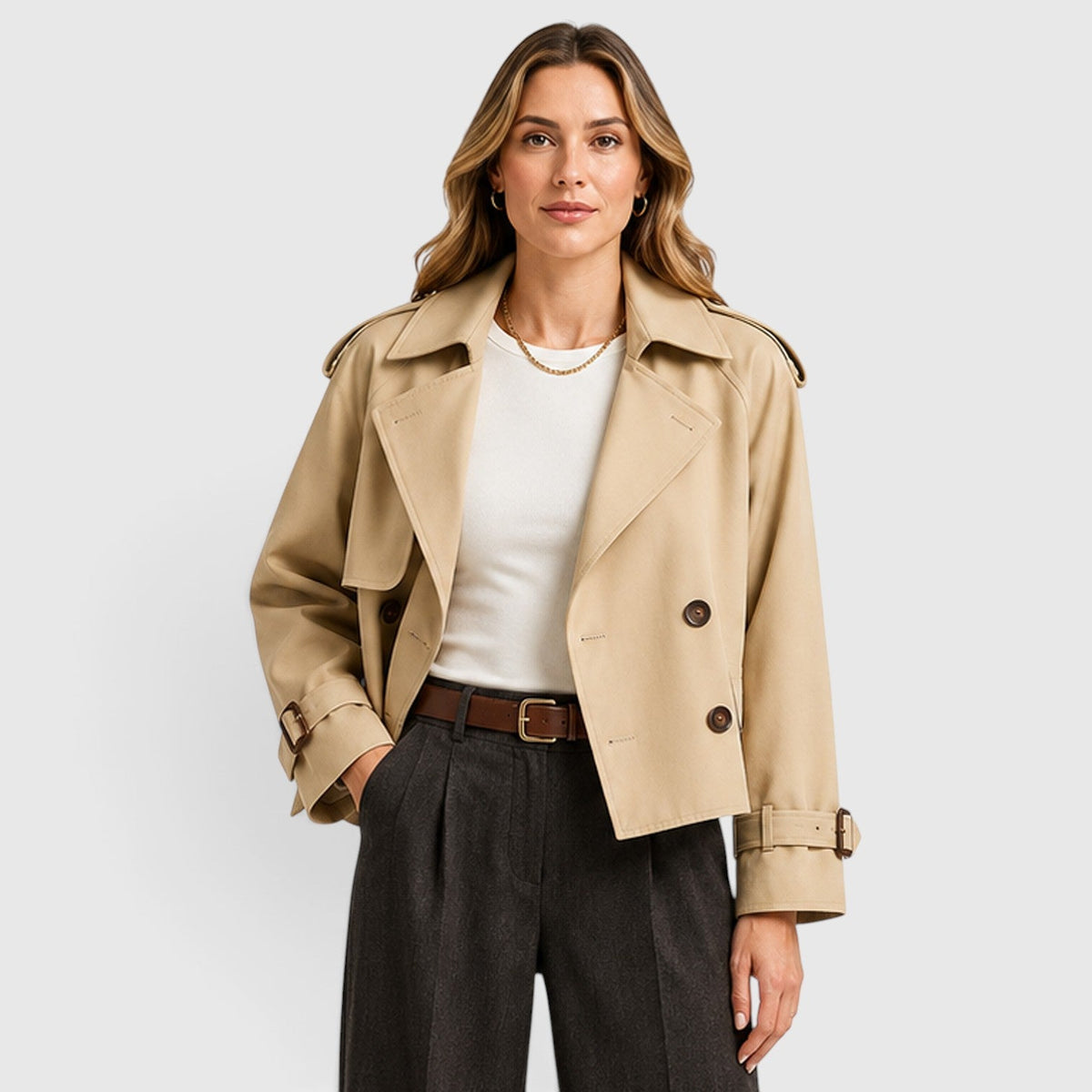 Gabardina Mujer Doble Botonadura Ligera para Looks Smart Casual - Vista 8