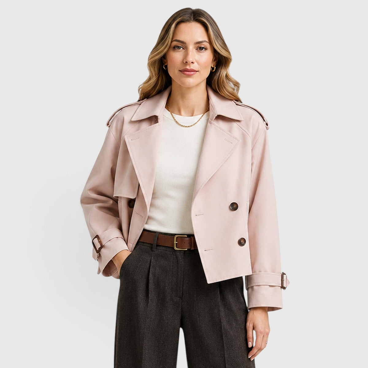 Gabardina Mujer Doble Botonadura Ligera para Looks Smart Casual - Vista 14