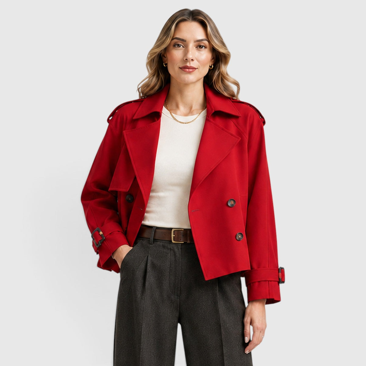 Gabardina Mujer Doble Botonadura Ligera para Looks Smart Casual - Vista 18