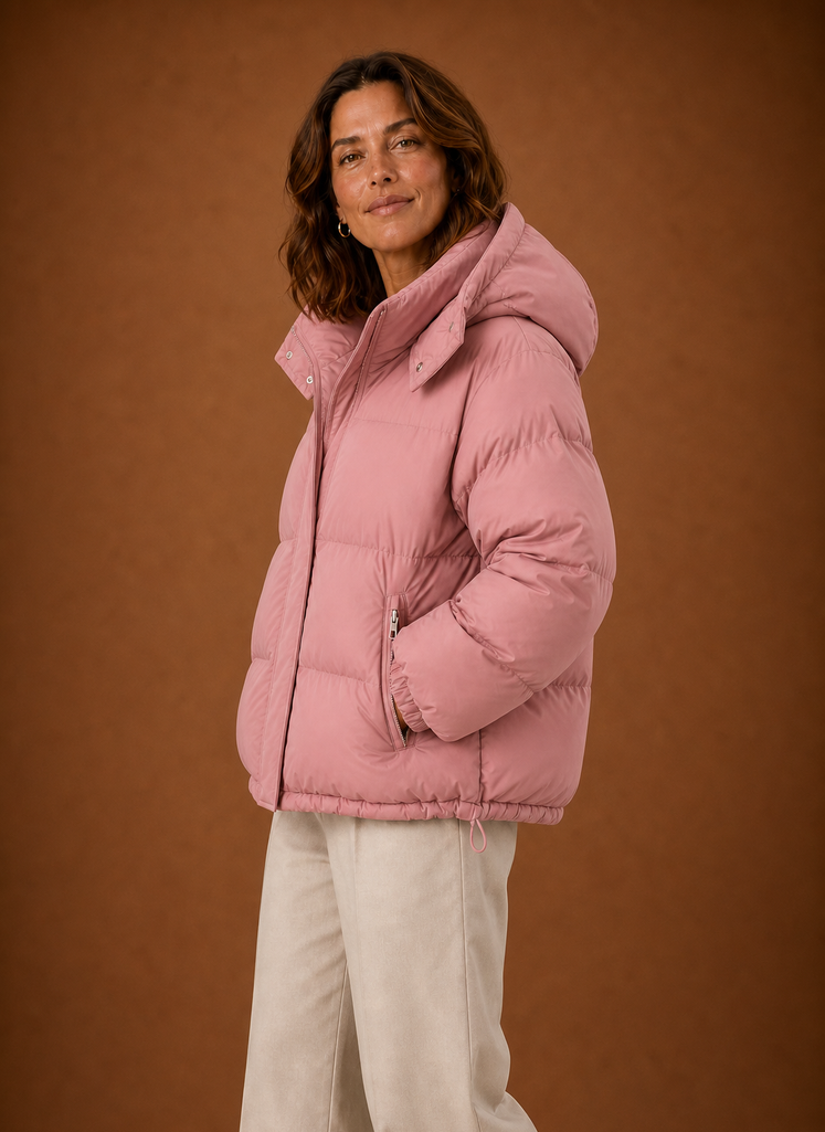 Plumífero Mujer Oversize Marrón Chocolate Cálido