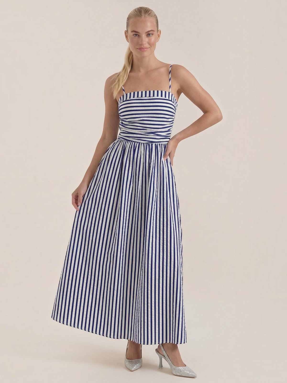 Vestido Largo Rayas Tirantes Mujer
