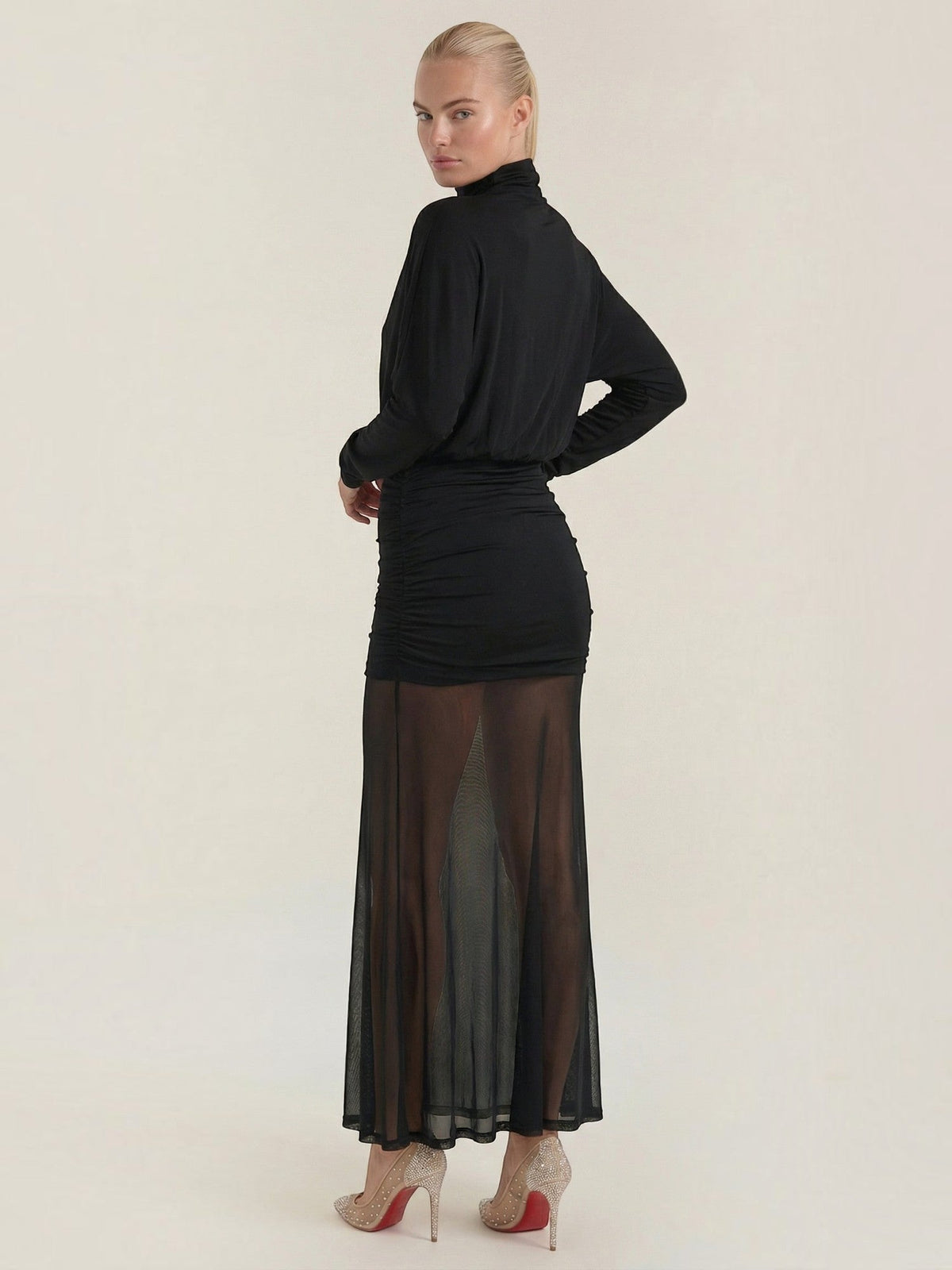 Vestido Largo Fiesta Cuello Alto Mujer