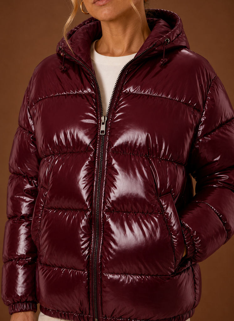 Chaqueta Acolchada Mujer Oversize Negra Cálida