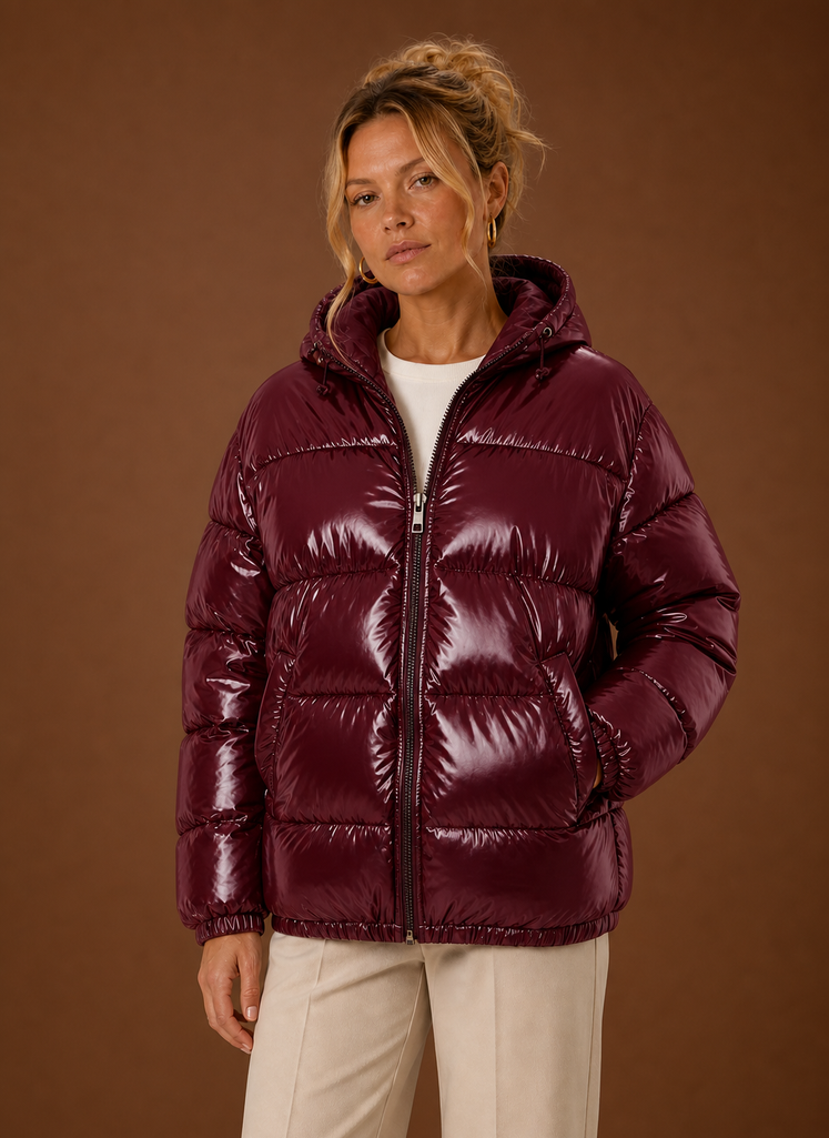 Chaqueta Acolchada Mujer Oversize Negra Cálida