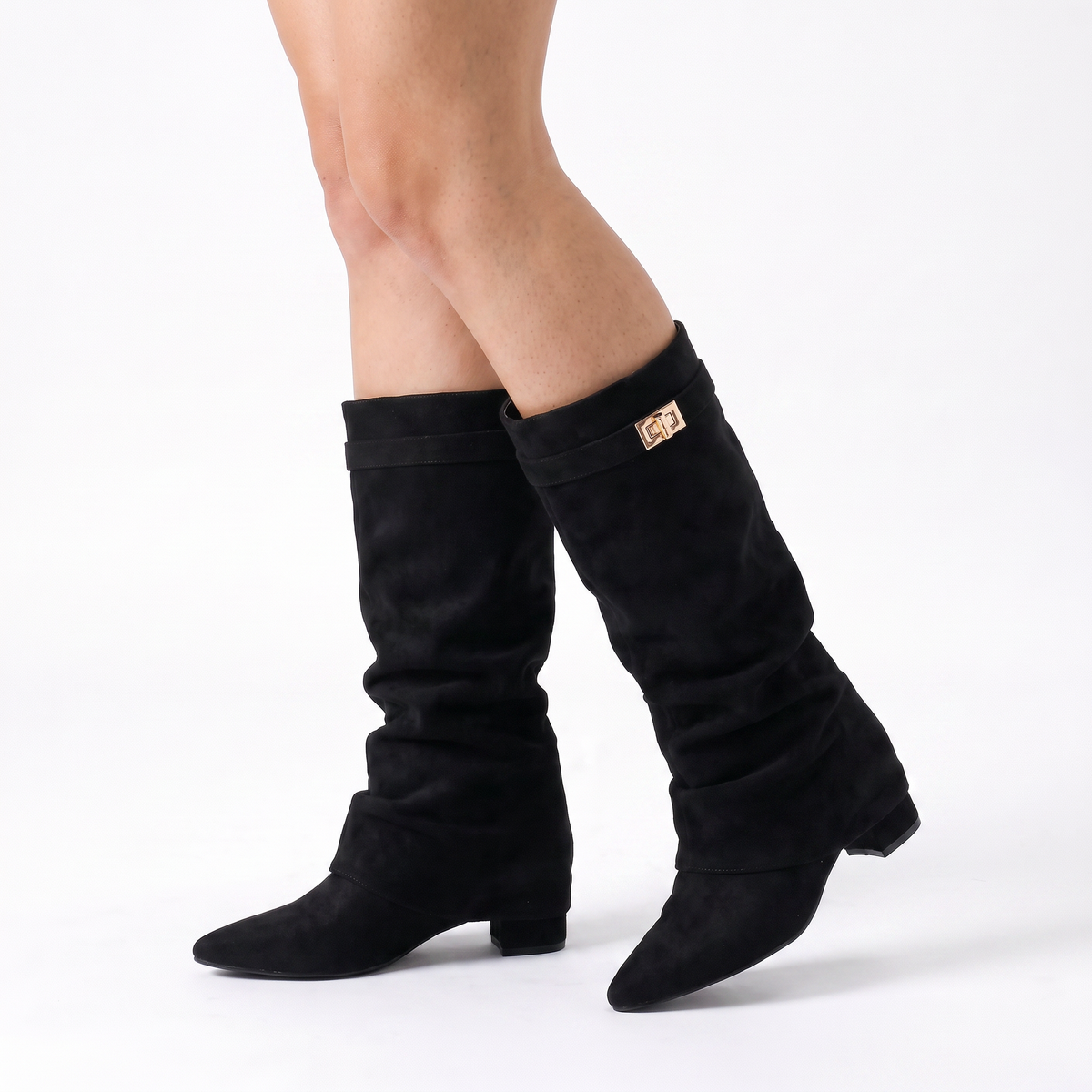 Botas Altas Mujer Punta Fina de Ante