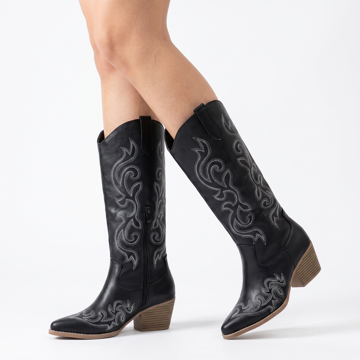 Botas Cowboy Mujer Bordadas de Ante