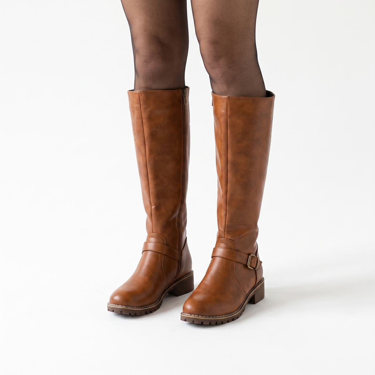 Botas Altas Mujer Hebilla de Piel