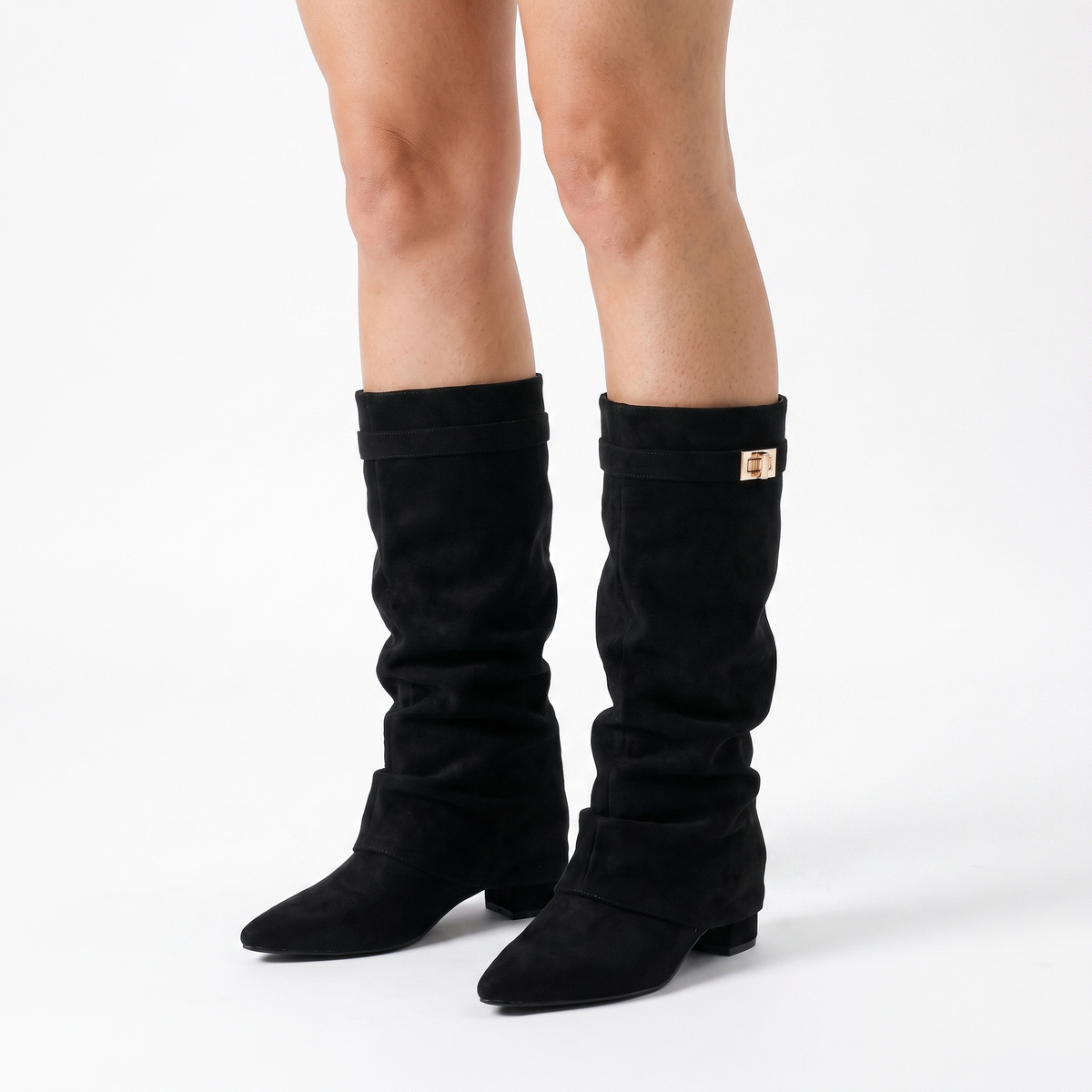 Botas Altas Mujer Punta Fina de Ante