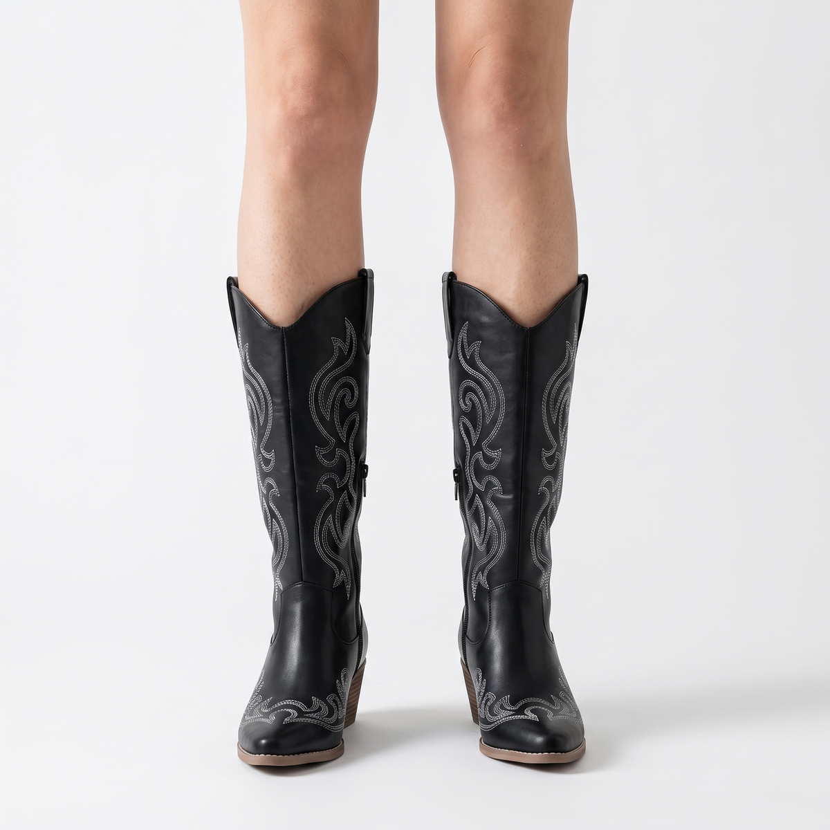 Botas Cowboy Mujer Bordadas de Ante