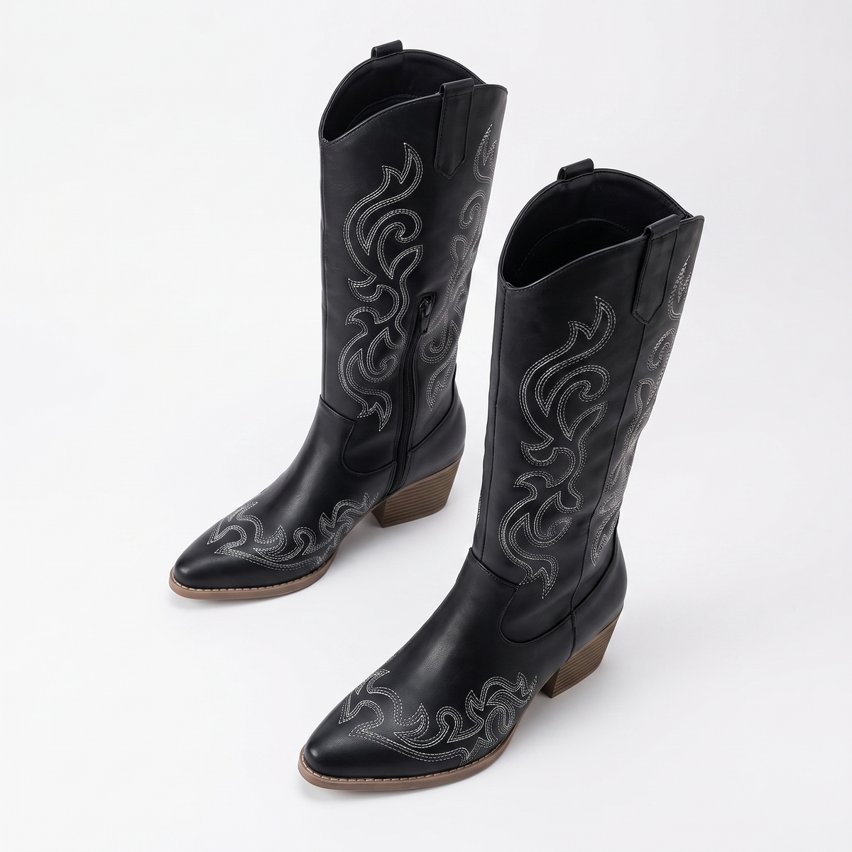 Botas Cowboy Mujer Bordadas de Ante