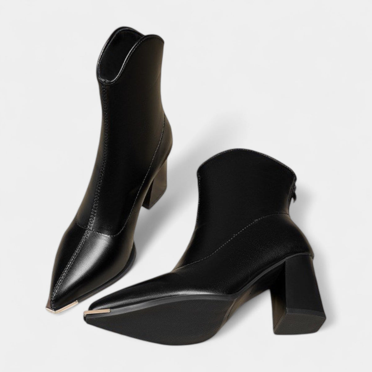 Botas de Tacón Mujer Bloc de Piel