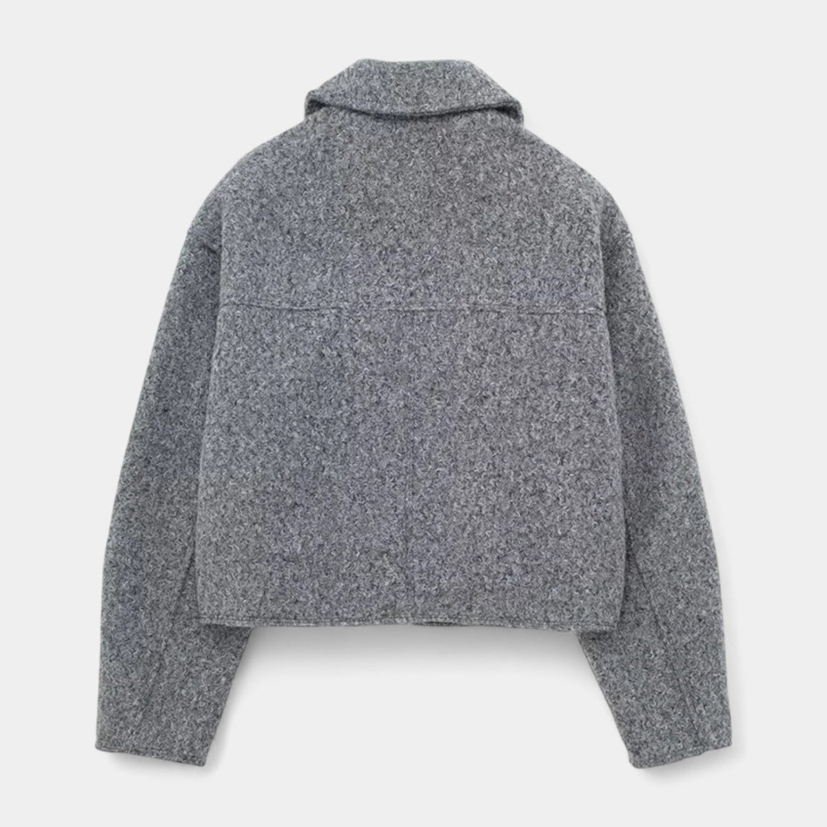 Chaqueta Mujer Paño Texturizada Cuello Recto