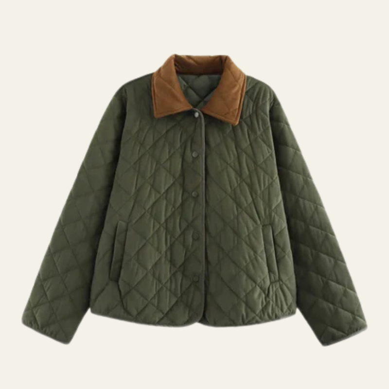 Chaqueta Acolchada de Algodón Mujer Estilo Retro para Entretiempo - Vista 3