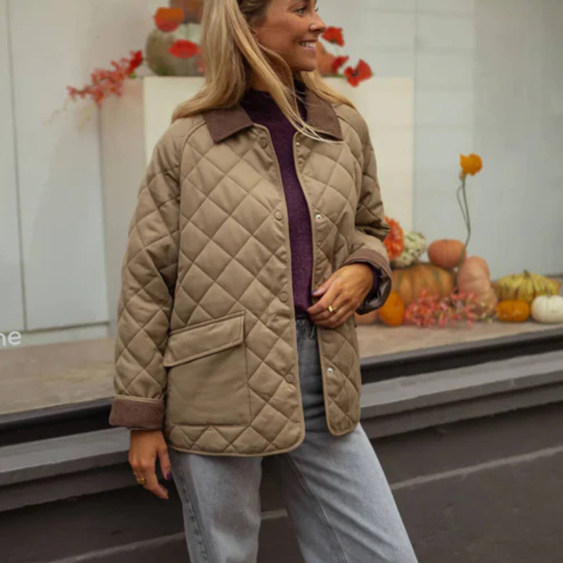 Chaqueta Acolchada de Algodón Mujer Estilo Retro para Entretiempo - Vista 4