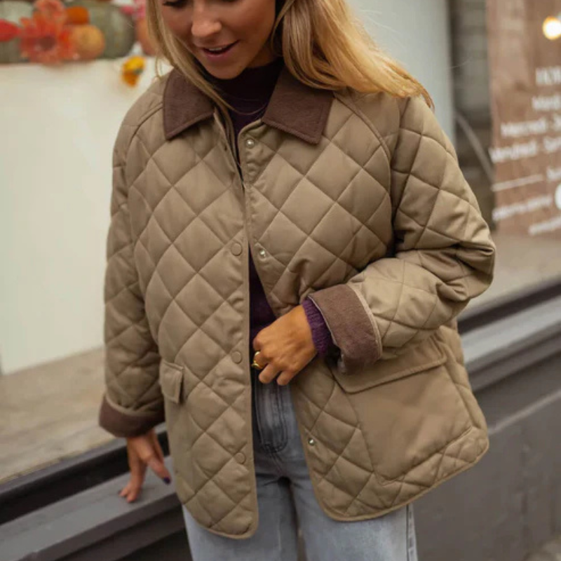 Chaqueta Acolchada de Algodón Mujer Estilo Retro para Entretiempo - Vista 6