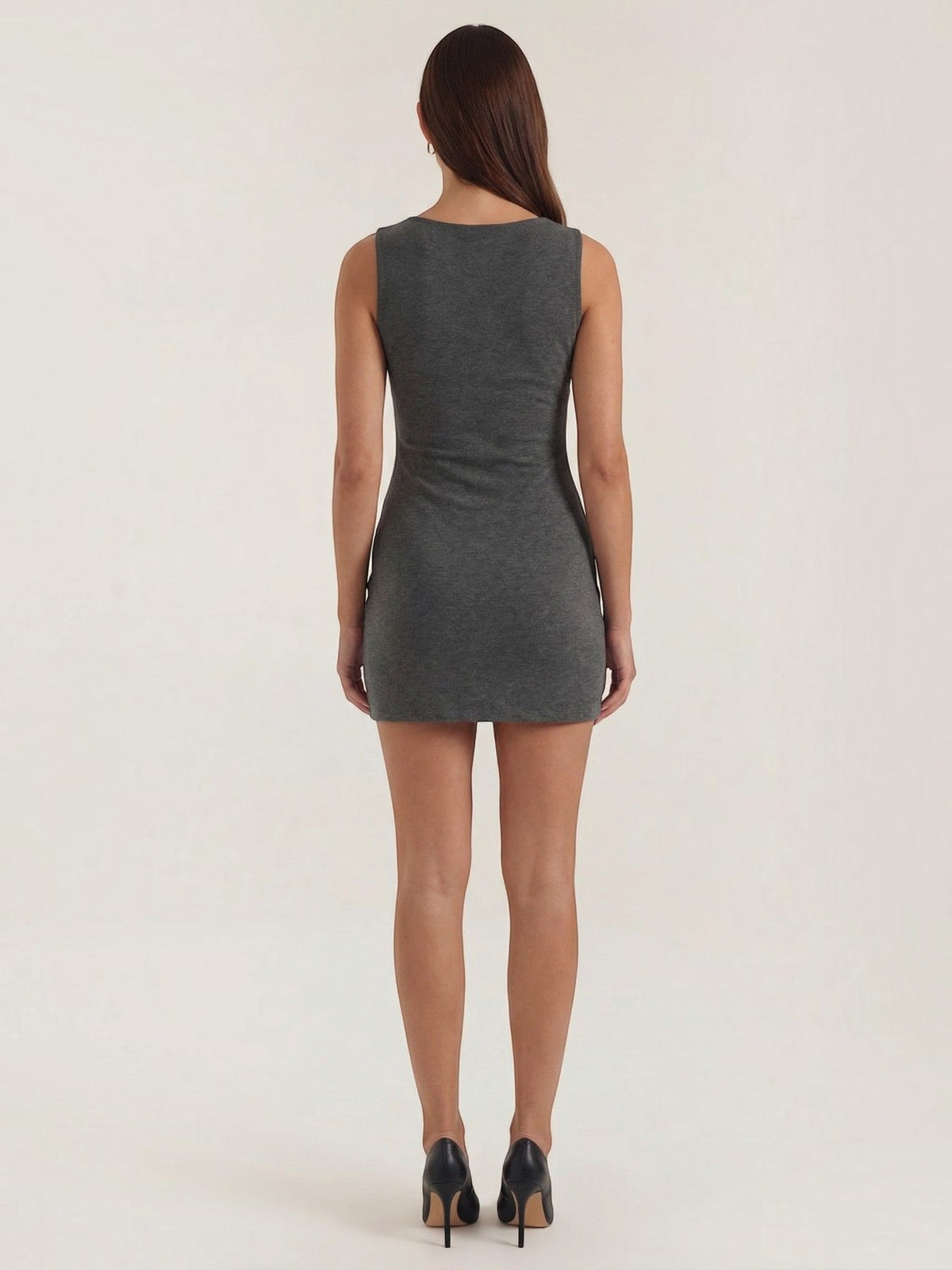 Vestido Corto Ceñido Sin Mangas Mujer