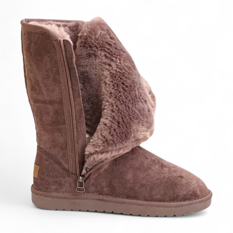Botas Forradas de Pelo Mujer de Caña Alta con Puño Plegable