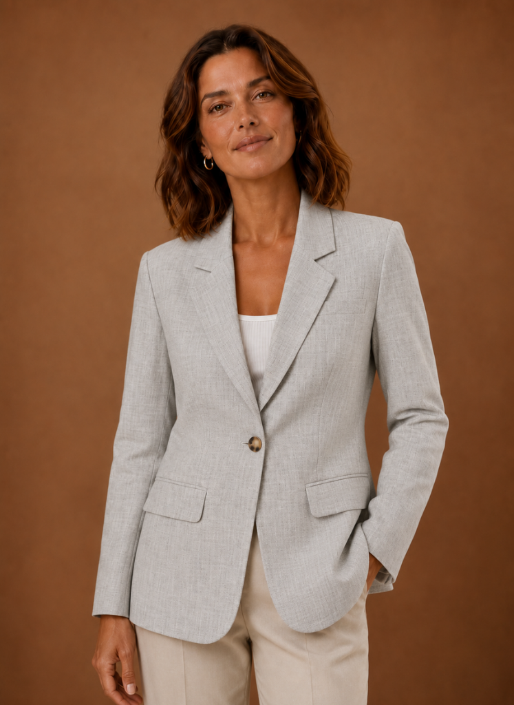 Blazer Mujer Botón Único Sastre Elegante