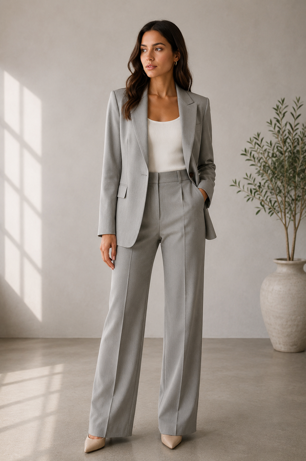 Traje Mujer Elegante con Blazer Entallado y Pantalón Recto - Vista 3